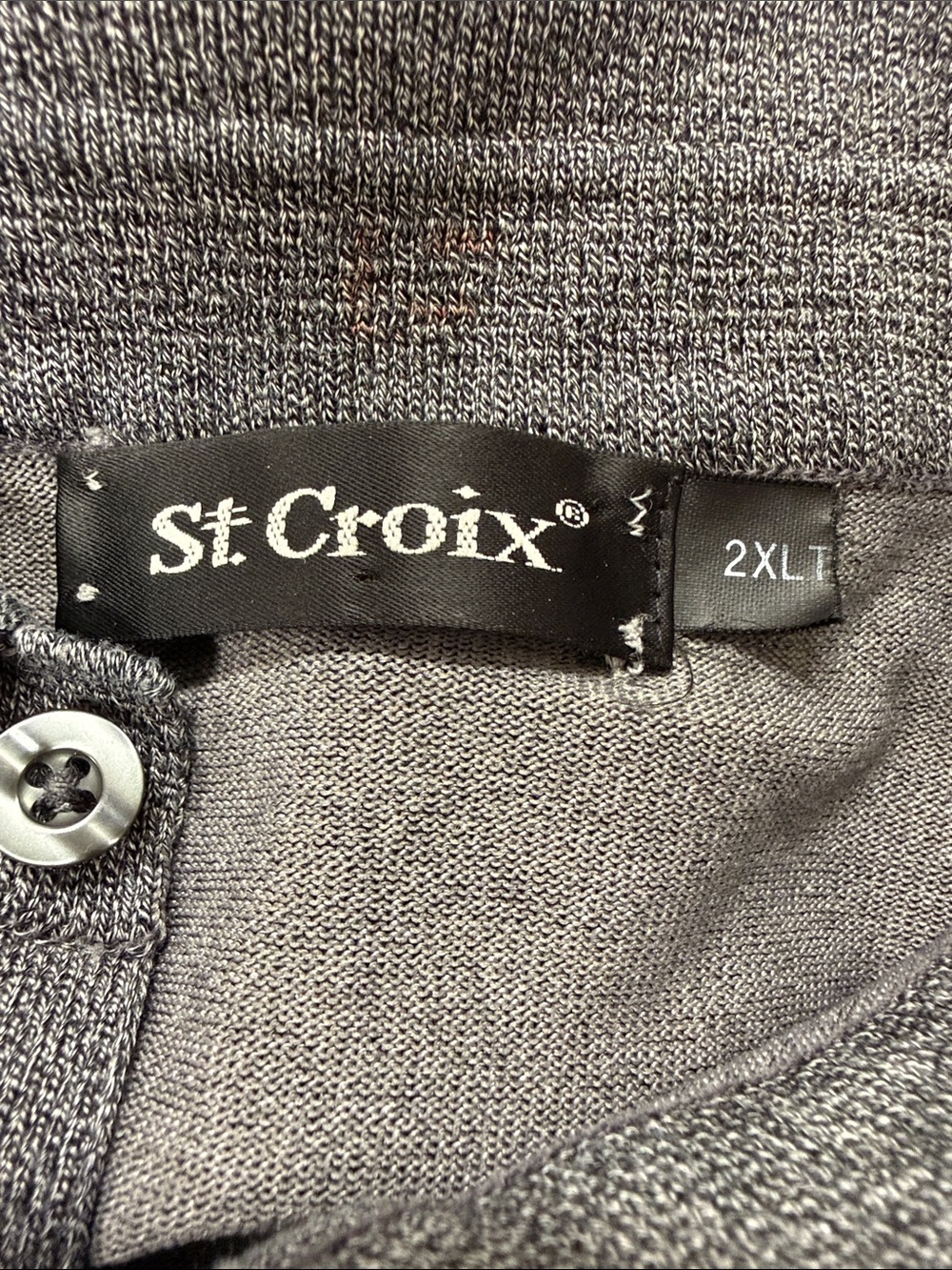 St. Croix Men's Gray LS Polo Shirt - Picture 2 of 6